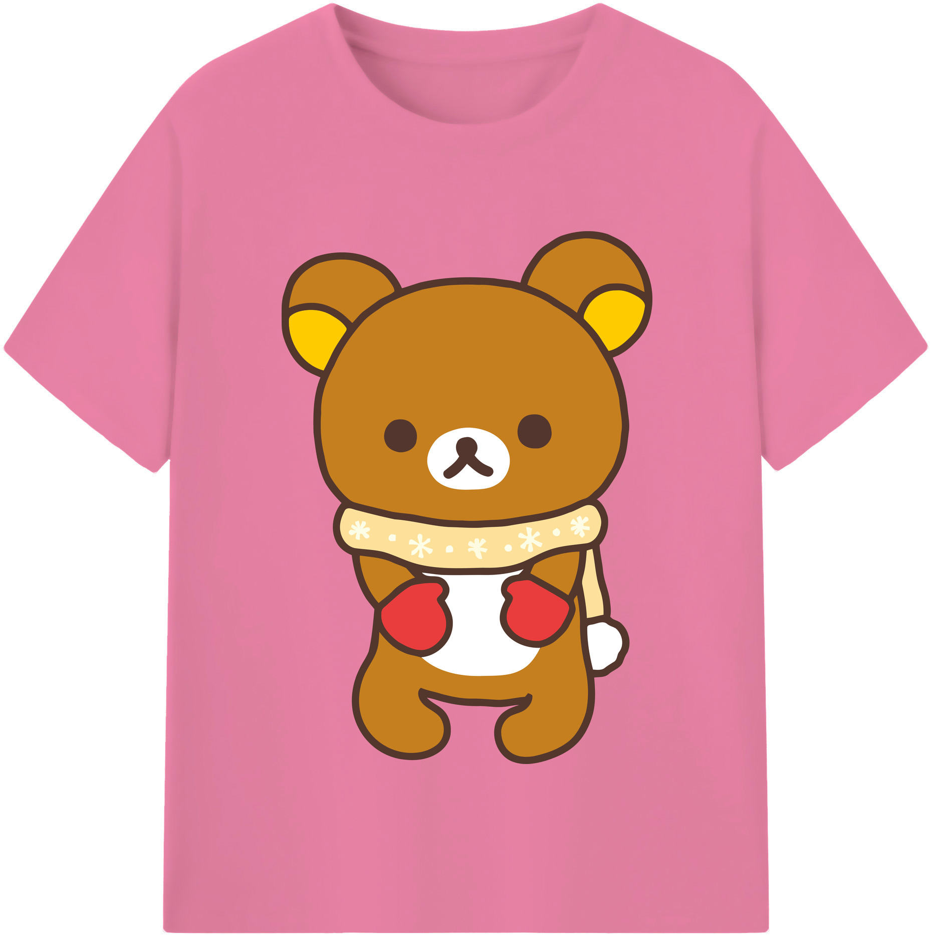（画像用） リラックマ リラックマ キイロイトリ Rilakkuma Korilakkuma Kiiroitori 綿100％半袖Tシャツ（フロントプリント）